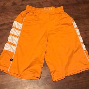 Orange Jordan basketball shorts